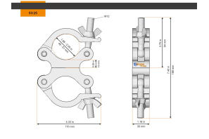 Swivel Coupler Slim 48-51/30/250kg stage black