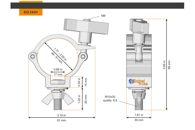 Half Coupler Small Easy 48-51/30/100kg