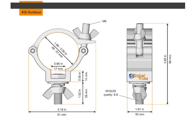 Half Coupler Small Outdoor 48-51/30/100kg