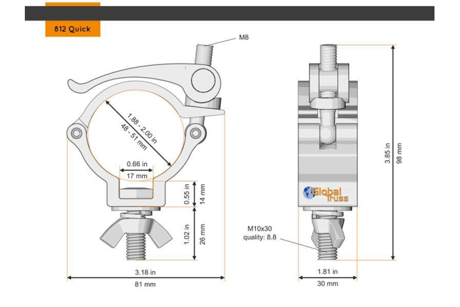 Half Coupler Small Quick 48-51/30/100kg