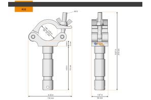 Half Coupler Spigot 48-51/50/500kg