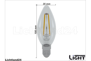 LED Filament C35 Kerze E14 2W 3000K warmweiß (klar)