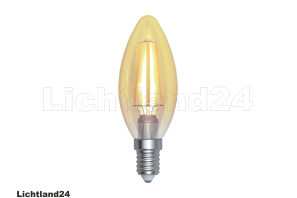 LED Filament Kerze C35 Retro Vintage E14 4W 2200K extra warmweiß (Retro/Gold)
