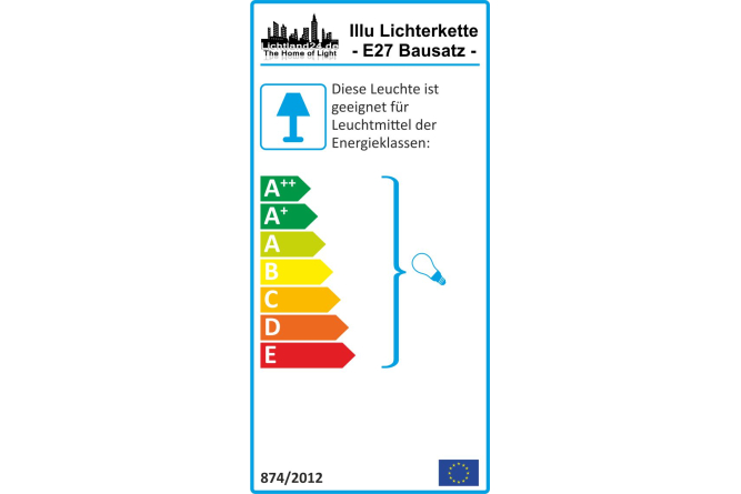E27 grüne 15 Meter Profi Illu Bausatz Lichterkette inkl. 15 Fassungen