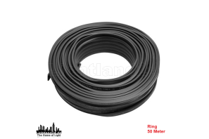 50m Illu Kabel Flachleitung als Ring schwarz H05RNH2-F 2x1,5 (IP44)