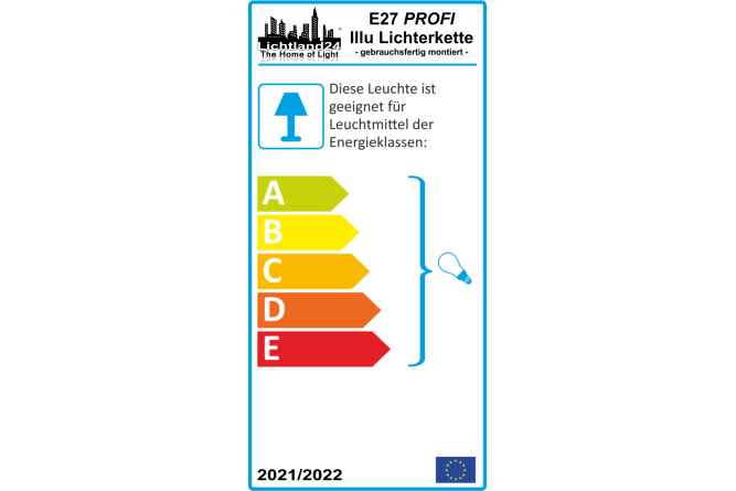 Profi E27 Illu Lichterkette 5 M / 5 Fassungen -  grün