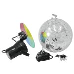 EUROLITE Spiegelkugelset 30cm mit Pinspot