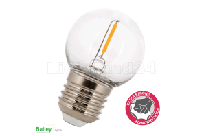 E27 - klare - LED Filament Tropfen (G45) 1W - warmweiß - PC Shockproof