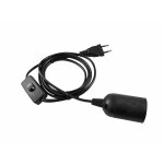 EUROLITE E27-Fassung mit Netzkabel und Schalter Schwarz 1,8m