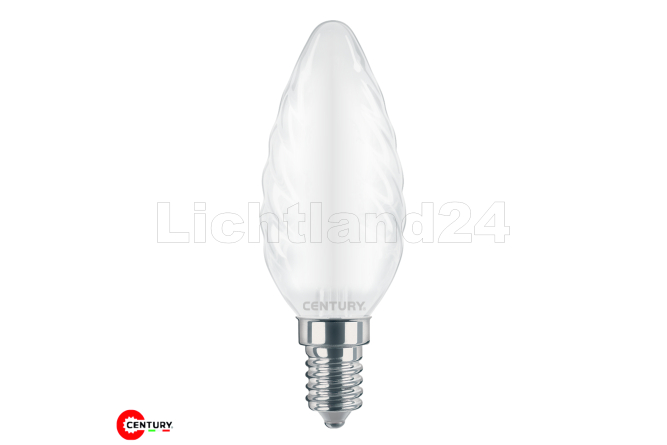 E14 LED Filament Kerze gedreht matt - INCANTO - 4W (= 40W) 6000K