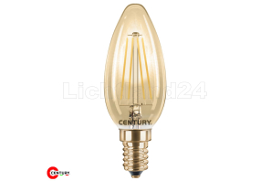 EPOCA - E14 - LED Fil. Kerze C35 Gold - 4W (= 30W)  - 2200K Retro / Vintage