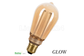 GLOW - E27 - LED Lampe "RUSTIKA" Edison Kolben ST64 - 4W - 1800K GOLD Retro / Vintage