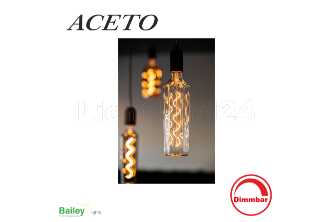 BOTTLES - E27 - LED Lampe "Aceto" Klar - 4W - 2200K (dimmbar)