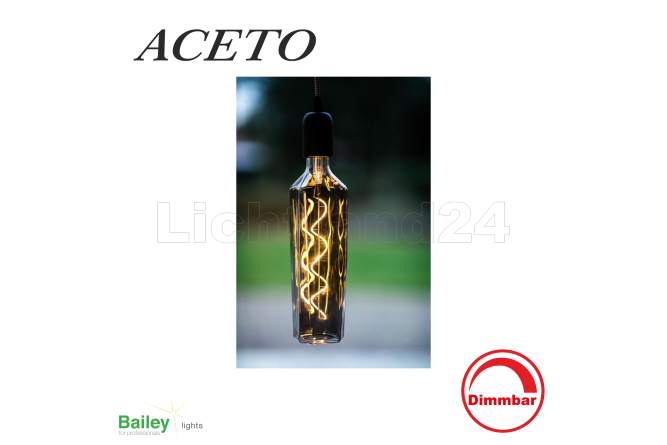 BOTTLES - E27 - LED Lampe "Aceto" Schwarz - 4W...