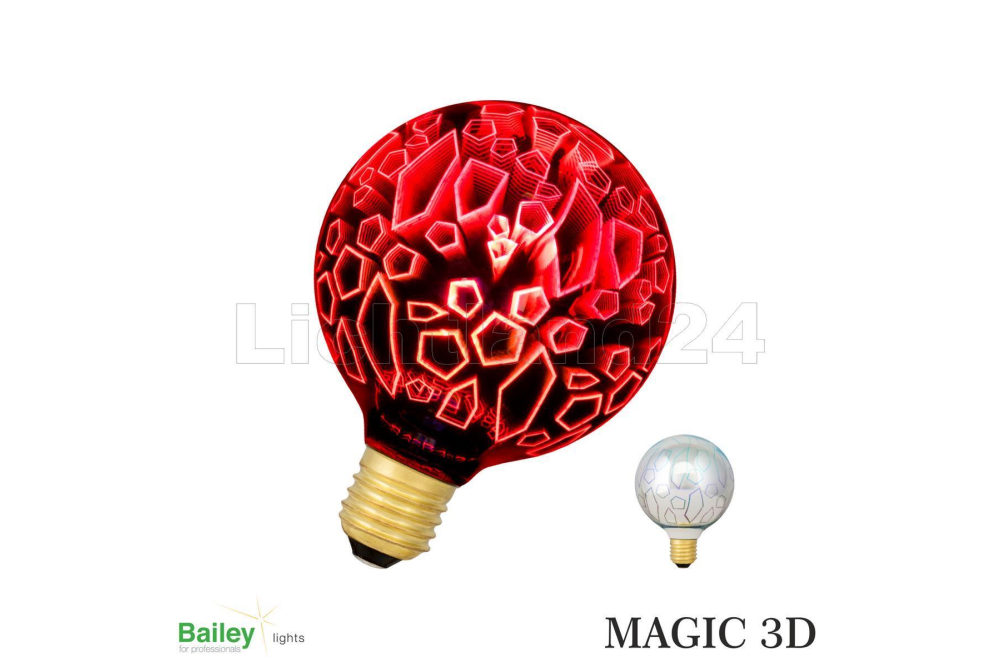 MAGIC 3D - E27 - LED Lampe "Shards" Rot G95 - 4.5W - 5000K