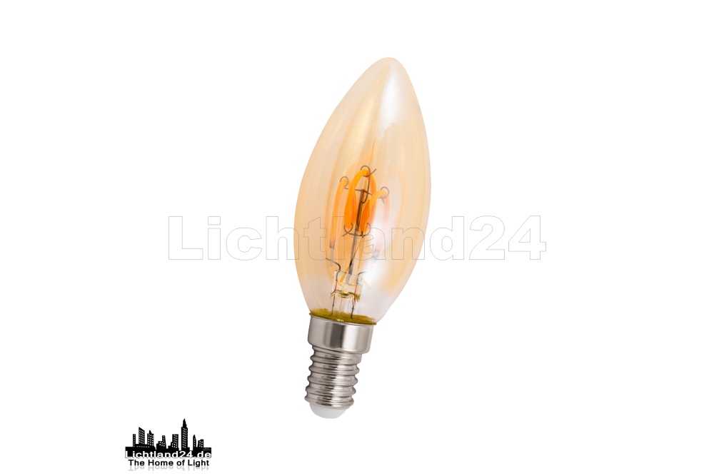 RETRO SPIRAL - E14 - LED Filament Kerze C35 - 2W - 2200K GOLD Vintage "extra warmweiß"