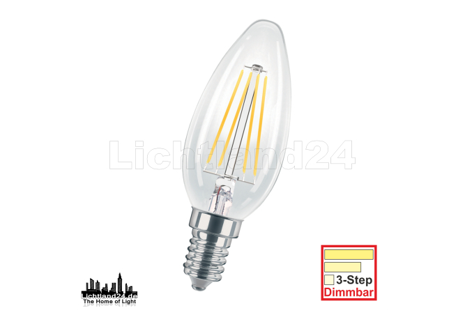 E14 LED Filament Kerze 3-Step-dimmbar C35 - 4W (= 60W) 2700K