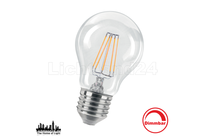 E27 LED Filament Birne dimmbar - A60 - 6W (= 60W) 2700K