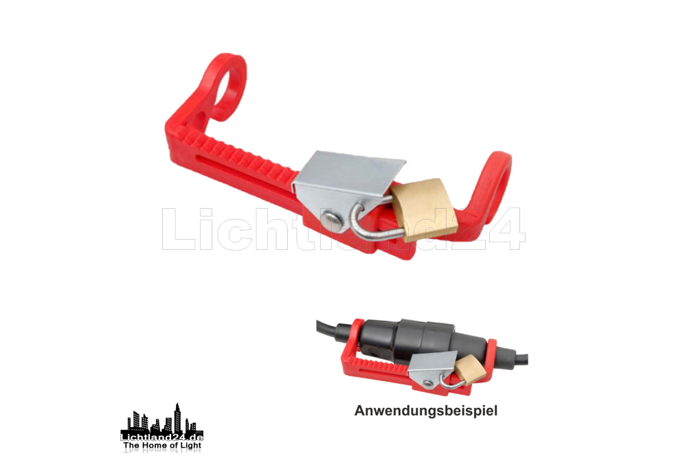 Protection-Clip (rot) mit Schloss für Steckerverbindungen u. Schlauch-Kupplungen