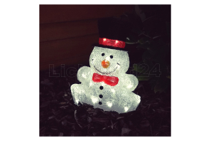 Dekorativer LED Schneemann mit 30 LEDs H: 31cm für innen/außen (IP44)