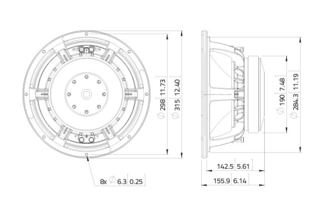 LAVOCE WAF123.00 12 Zoll  Woofer, Ferrit, Alukorb