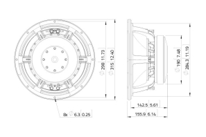 LAVOCE WAF123.00 12 Zoll  Woofer, Ferrit, Alukorb