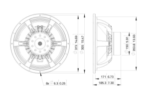 LAVOCE WAN154.01 15 Zoll  Woofer, Neodym, Alukorb