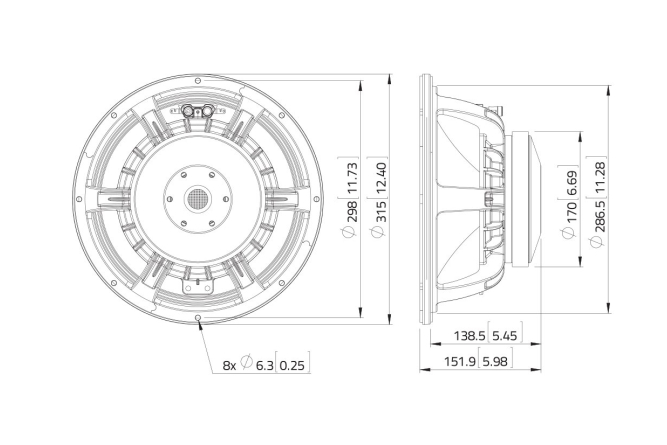 LAVOCE WAF122.50-4 12 Zoll  Woofer, Ferrit, Alukorb