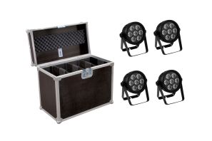 EUROLITE Set 4x LED 7C-7 Silent Slim Spot + Case