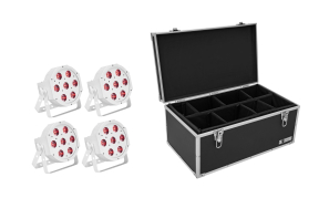 EUROLITE Set 4x LED SLS-7 HCL Floor weiß + Case