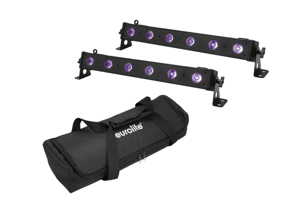 EUROLITE Set 2x LED BAR-6 UV Leiste + Soft-Bag