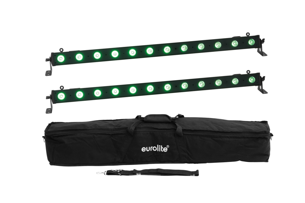 EUROLITE Set 2x LED BAR-12 QCL RGB+UV Leiste + Soft-Bag