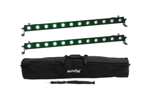 EUROLITE Set 2x LED BAR-12 QCL RGB+UV Leiste + Soft-Bag