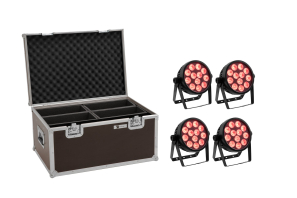 EUROLITE Set 4x LED 7C-12 Silent Slim Spot + Case