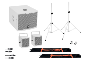 OMNITRONIC Set MOLLY 2.1 Aktivsystem Sub + 2x Top + Zubehör, weiß
