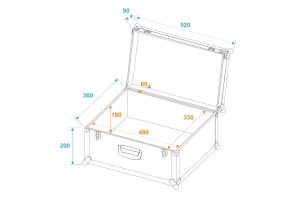 ROADINGER Universal-Koffer-Case Tour Pro 52x36x29cm schwarz