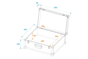 ROADINGER Universal-Koffer-Case Tour Pro 54x42x25cm schwarz