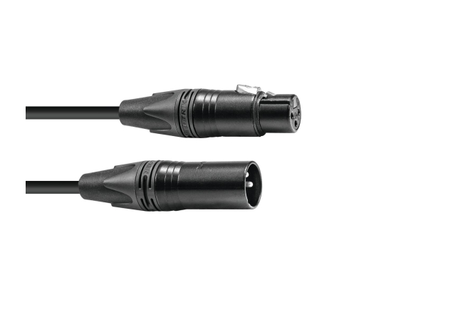 PSSO DMX Kabel XLR 3pol 1,5m sw Neutrik schwarze Stecker