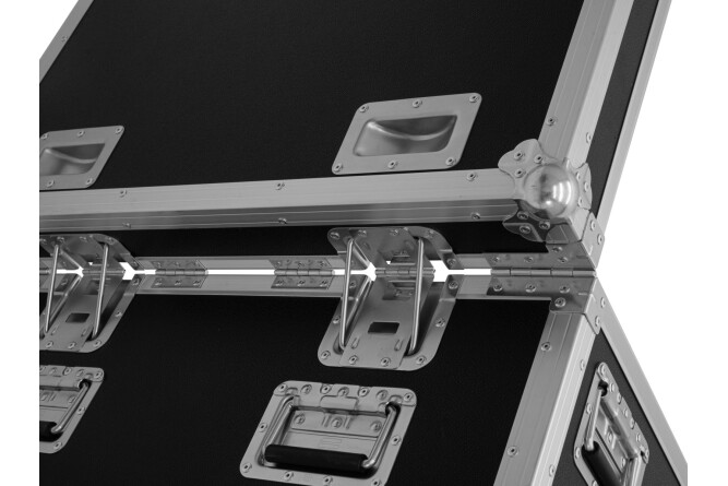 ROADINGER Flightcase 4x LED TMH-X4 mit Rollen