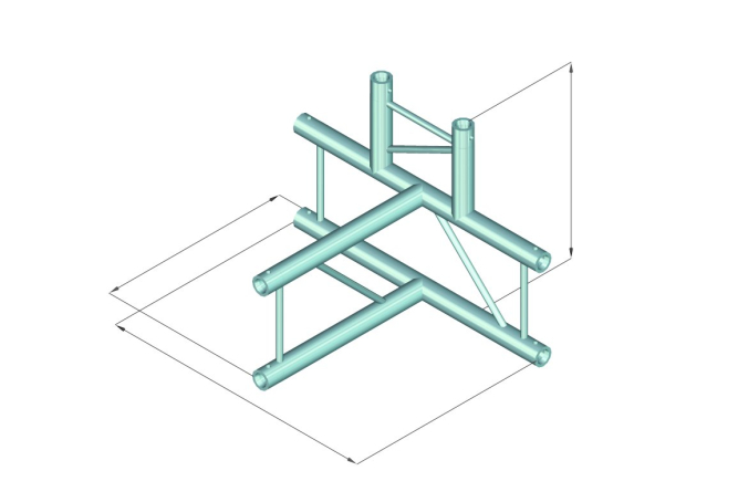 ALUTRUSS DECOLOCK DQ2-SPAT42V 4-Weg T-Stück sw