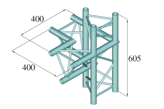 ALUTRUSS DECOLOCK DQ3-SPAC45 4-Weg Ecke rechts sw