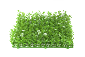 EUROPALMS Buchsmatte, künstlich, grün-weiß, 25x25cm