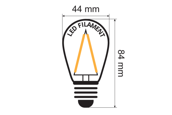 E27 City LED - 3 Watt ST44 dimmbare Lang-Tropfenlampe...