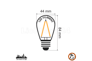 E27 City LED - 4 Watt ST44 dimmbare Lang-Tropfenlampe Filament warmweiß 2650K (vergl. +25W)