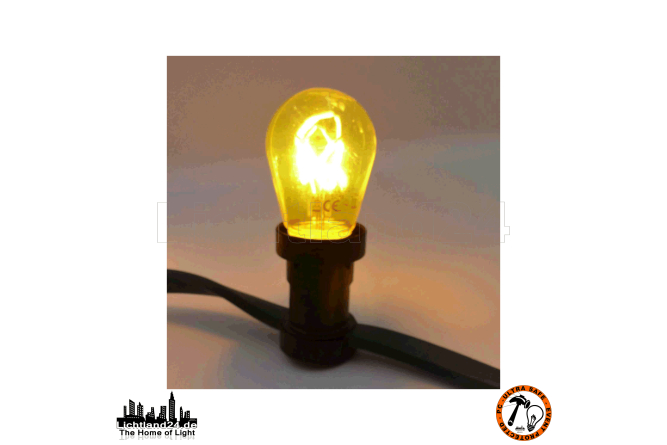 E27 City LED - 3,5 Watt ST44 dimmbare Lang-Tropfenlampe Filament GELB (vergl. +25W)
