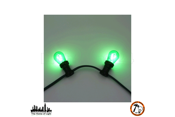 E27 City LED - 3,5 Watt ST44 dimmbare Lang-Tropfenlampe Filament GRÜN (vergl. +25W)