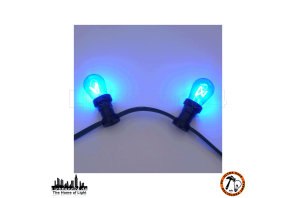 E27 City LED - 3,5 Watt ST44 dimmbare Lang-Tropfenlampe Filament BLAU (vergl. +25W)