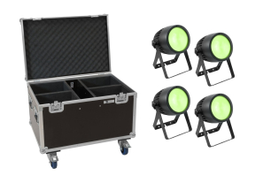 EUROLITE Set 4x LED Theatre COB 200 RGB+WW + Case mit Rollen