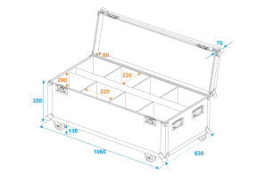 ROADINGER Flightcase 8x LED IP PAR 7x8W QCL/7x9W SCL mit Rollen