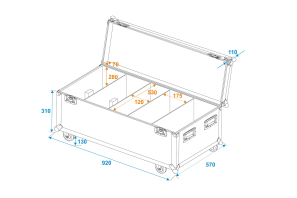 ROADINGER Flightcase 4x Multiflood Pro IP RGBW MK2 mit Rollen